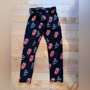 Zara Kids Black and Red Rolling Stones Leggings